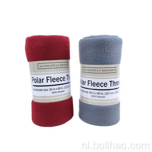 Bolihao deken goedkoop comfort vaste kleur polaire fleece deken voor winter